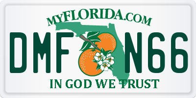 FL license plate DMFN66