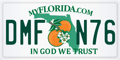 FL license plate DMFN76