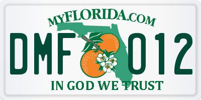 FL license plate DMFO12