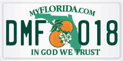 FL license plate DMFO18