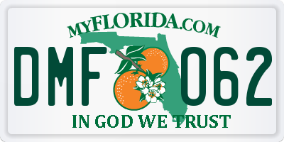 FL license plate DMFO62