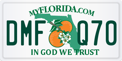 FL license plate DMFQ70