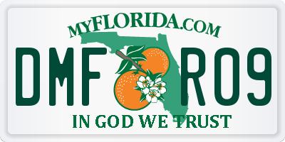 FL license plate DMFR09
