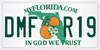 FL license plate DMFR19