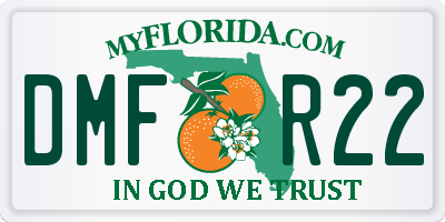 FL license plate DMFR22
