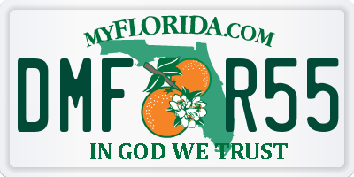 FL license plate DMFR55