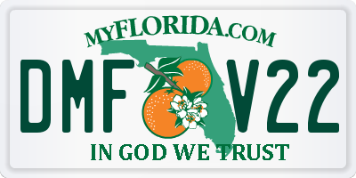 FL license plate DMFV22