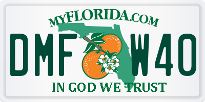 FL license plate DMFW40