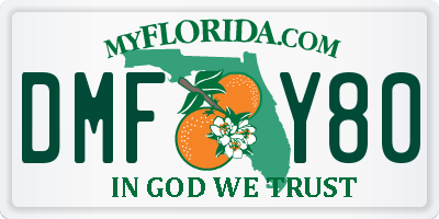 FL license plate DMFY80