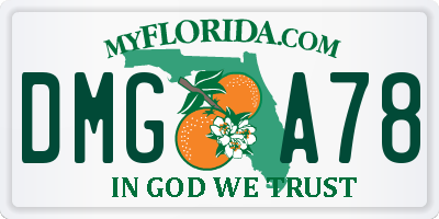 FL license plate DMGA78