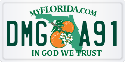 FL license plate DMGA91