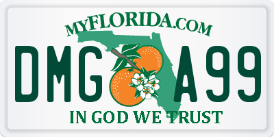 FL license plate DMGA99