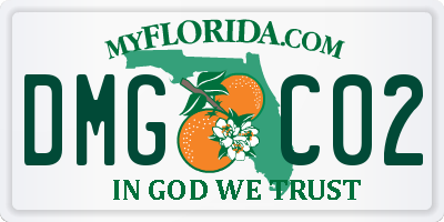 FL license plate DMGC02