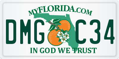 FL license plate DMGC34
