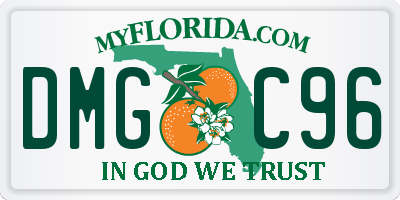 FL license plate DMGC96