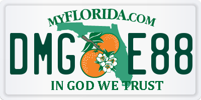 FL license plate DMGE88