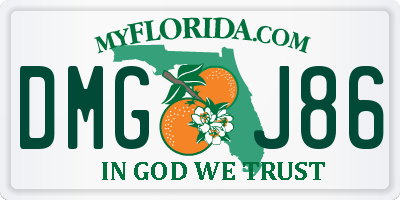 FL license plate DMGJ86