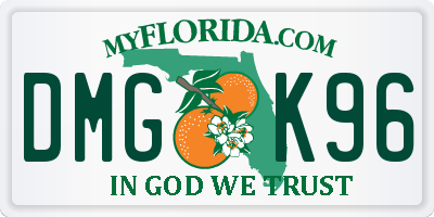 FL license plate DMGK96