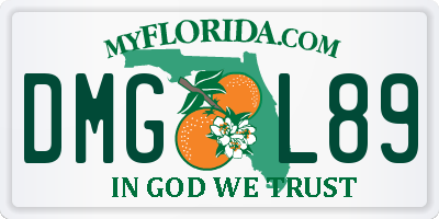 FL license plate DMGL89