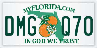 FL license plate DMGQ70
