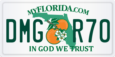FL license plate DMGR70