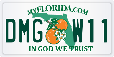 FL license plate DMGW11