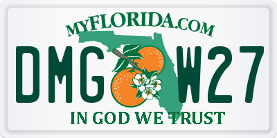 FL license plate DMGW27
