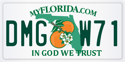 FL license plate DMGW71