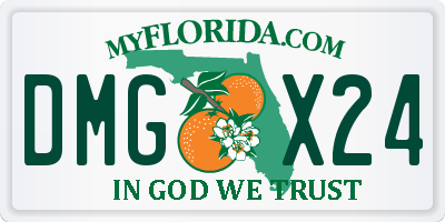 FL license plate DMGX24