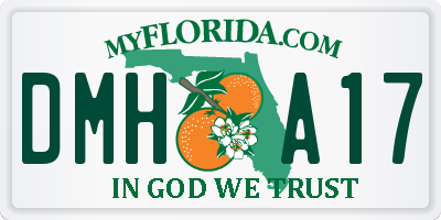 FL license plate DMHA17