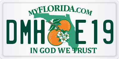 FL license plate DMHE19