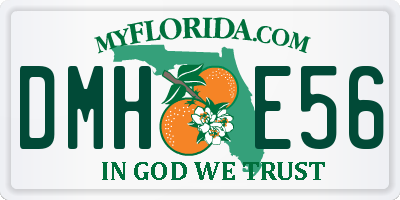 FL license plate DMHE56