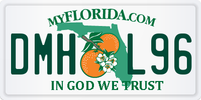 FL license plate DMHL96