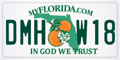 FL license plate DMHW18