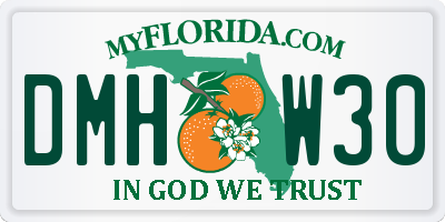 FL license plate DMHW30