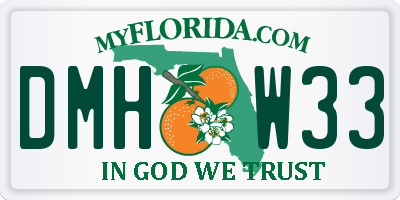 FL license plate DMHW33