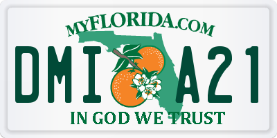 FL license plate DMIA21