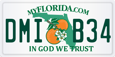 FL license plate DMIB34