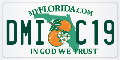 FL license plate DMIC19