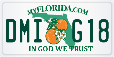 FL license plate DMIG18