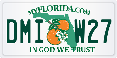 FL license plate DMIW27