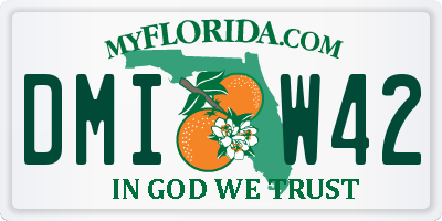 FL license plate DMIW42
