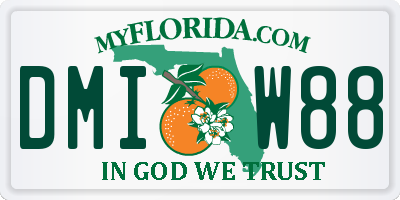 FL license plate DMIW88