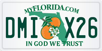FL license plate DMIX26