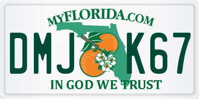 FL license plate DMJK67