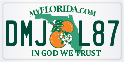 FL license plate DMJL87