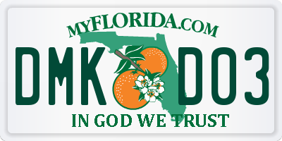 FL license plate DMKD03