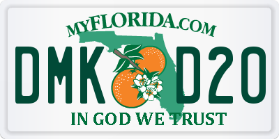 FL license plate DMKD20