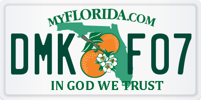FL license plate DMKF07