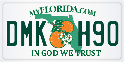 FL license plate DMKH90